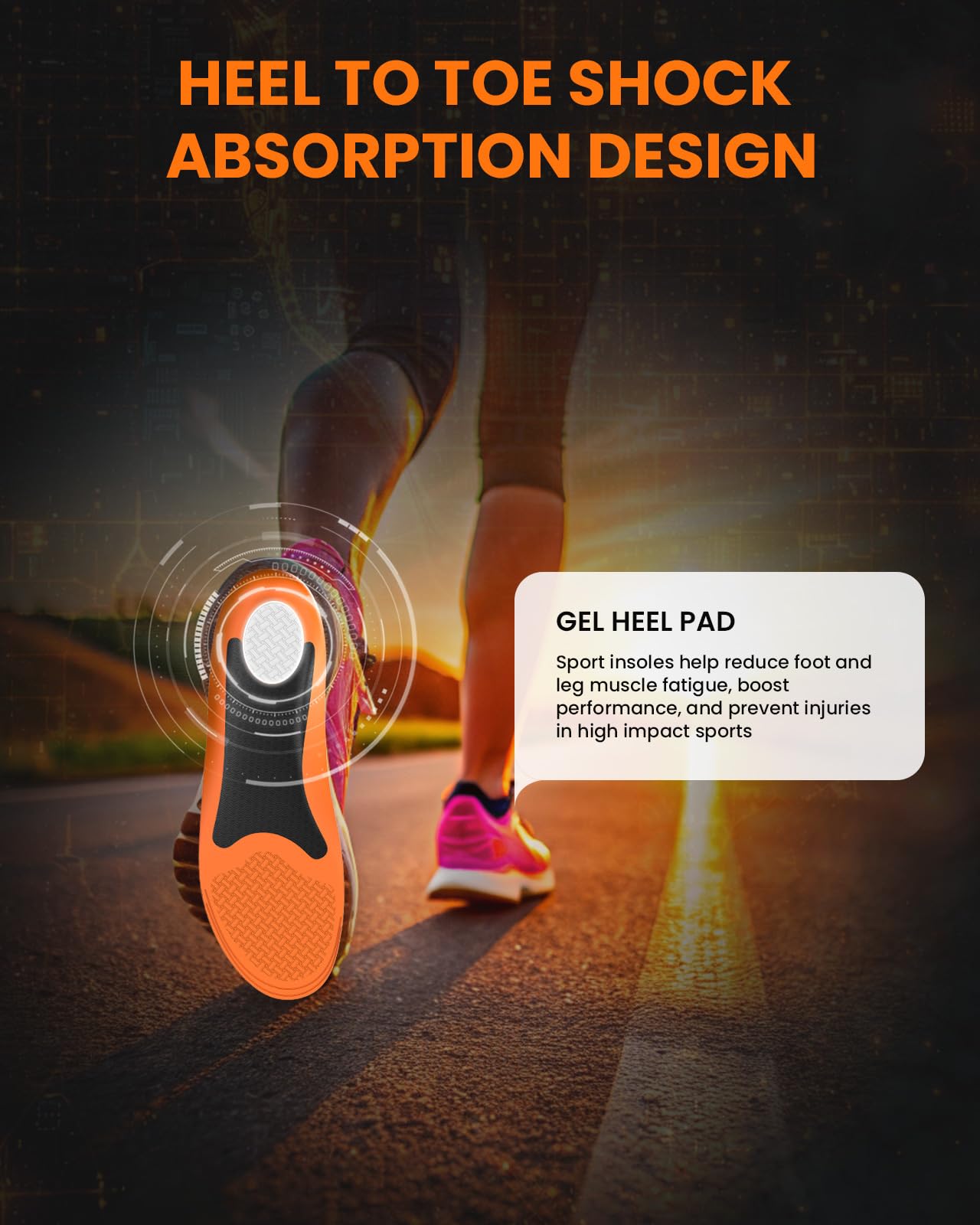 Welnove Solette da corsa ad alte prestazioni per uomini e donne, inserti per scarpe da atletica con assorbimento degli urti, anti-torsione in TPU, protezione sportiva per ridurre l'affaticamento