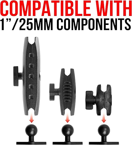 Miniatura 2 de Tackform Adaptador de base de taladro de diamante se adapta al patrón de agujeros AMPS. Construcción de metal con revestimiento de goma en la bola.