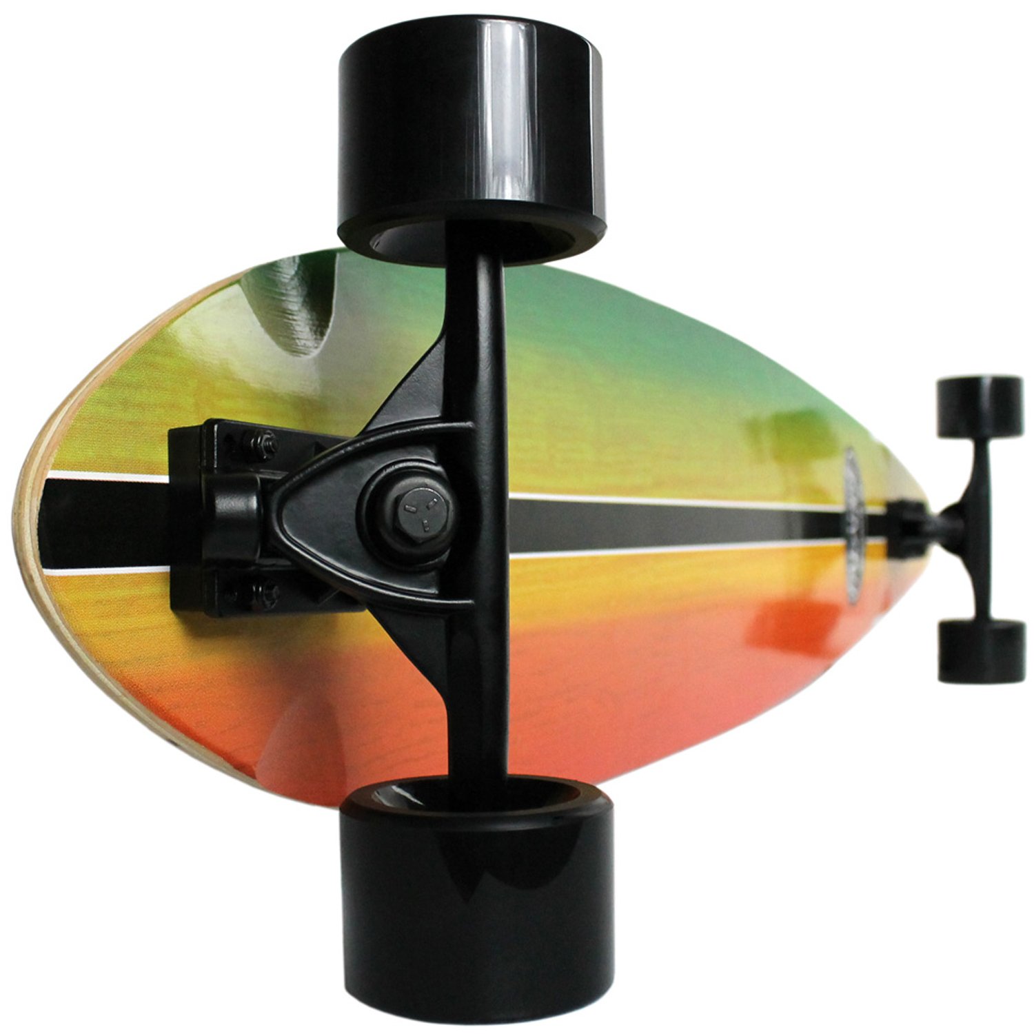 Paradise Longboard Pintail Complete Cruiser Skateboard, Rasta Stain, 10