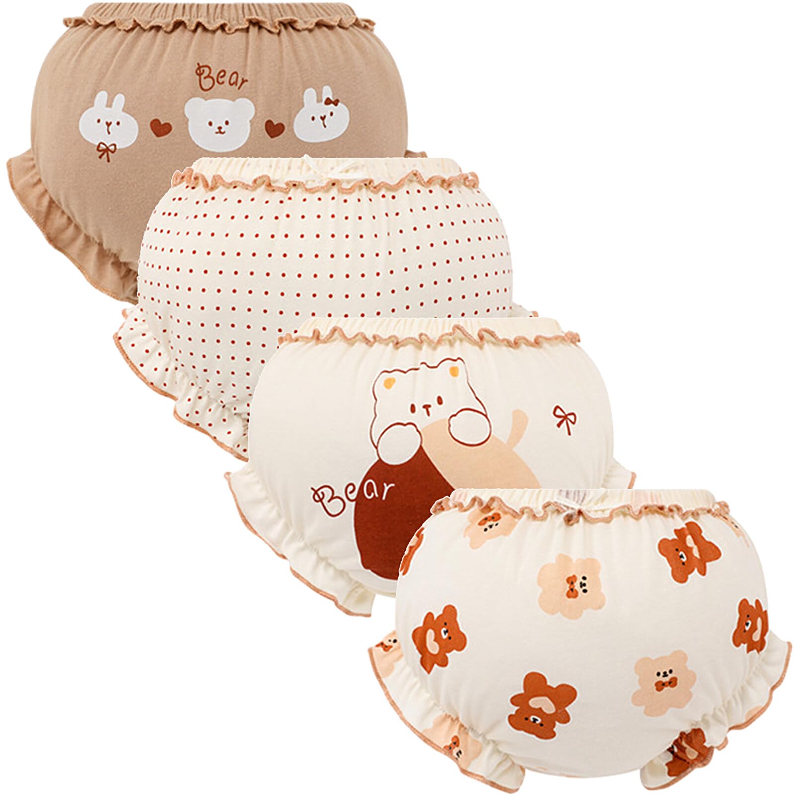 SEAUR Bragas para Bebés Bloomer Pantalones Cortos para Niños Pequeños Volantes Bragas de Algodón Suave Bloomer Braguitas Ropa Interior Bebé Niña Niño
