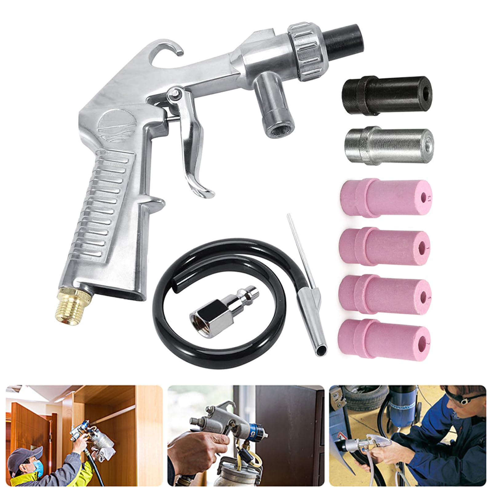 LEYILE Air Siphon Sandblasting Tool Sand Blasters Kits Sand Blasting Machine With Hose And Ceramic Nozzles Easy To Use