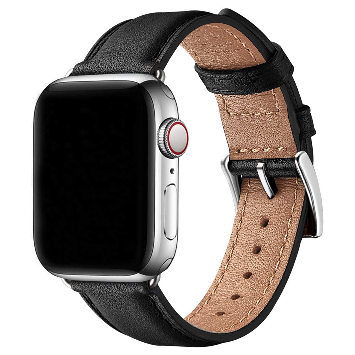SUNFWR Lederarmbänder für Apple Watch Armband 42mm(Series 3/2/1) 44mm 45mm 46mm 49mm, Herren Damen Ersatz Original Lederband für iWatch Ultra 3/2/1,Series 11 10 9 8 7 6 5 4 3 2 1/SE/SE2/SE3