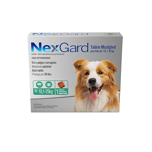 Nexgard Antipulgas e Carrapatos para Cães de 10,1 a 25kg, 1 tablete