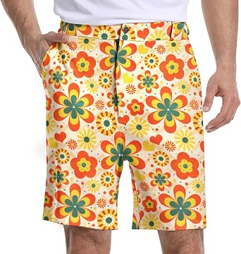 Golf Shorts for Men Stretch Elastic Waist Flat Front Quick Dry Workout Athletic Shorts with 4 Pockets 9 Inch Inseam