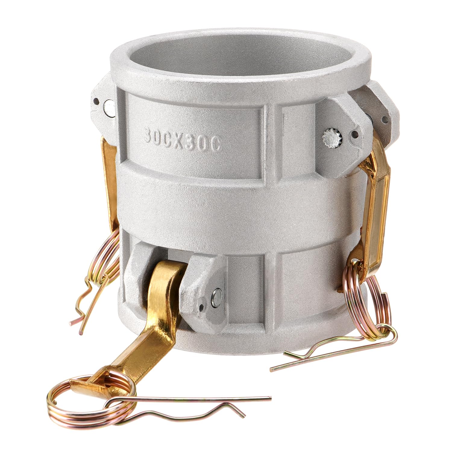 DD3030 Acoplador de bobina de leva y ranura de aluminio tipo DD, Camlock hembra de 3 pulgadas x Camlock hembra de 3 pulgadas (CAM-30-DD-AL)