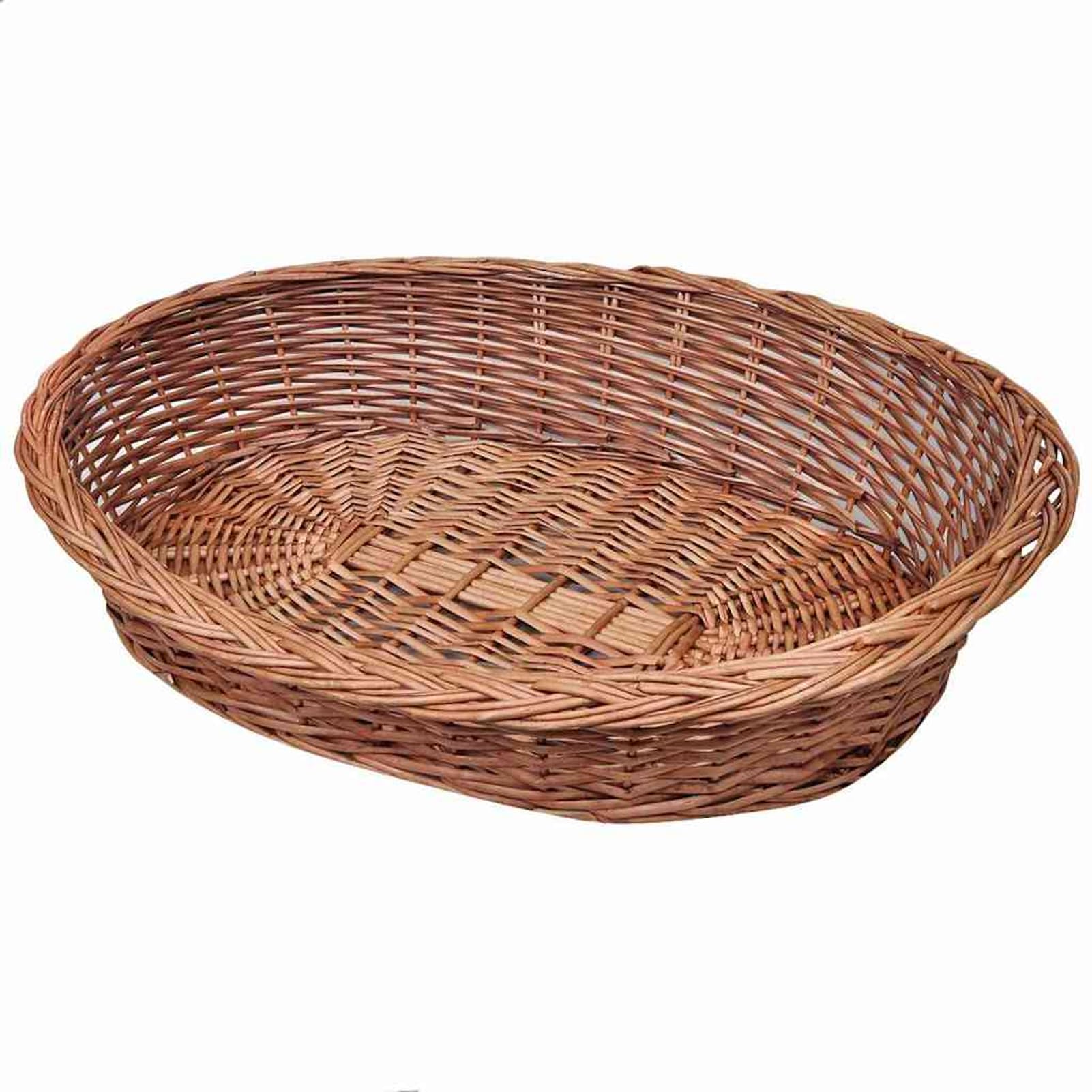 Festnight Weide Hundekorb/Tierbett Katzenbett Hundebett Weidenkorb Katzenkorb Naturfarbe 90x64x20cm