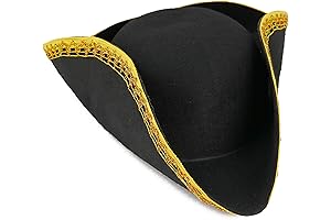 Skeleteen Colonial Boots Black Tricorn Hat