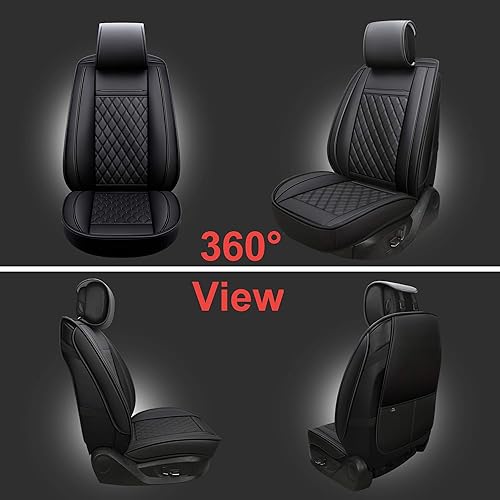 Miniatura 3 de INCH EMPIRE - Funda para asiento de automóvil, resistente al agua, de cuero sintético, para asientos delanteros y traseros, ajuste universal para la
