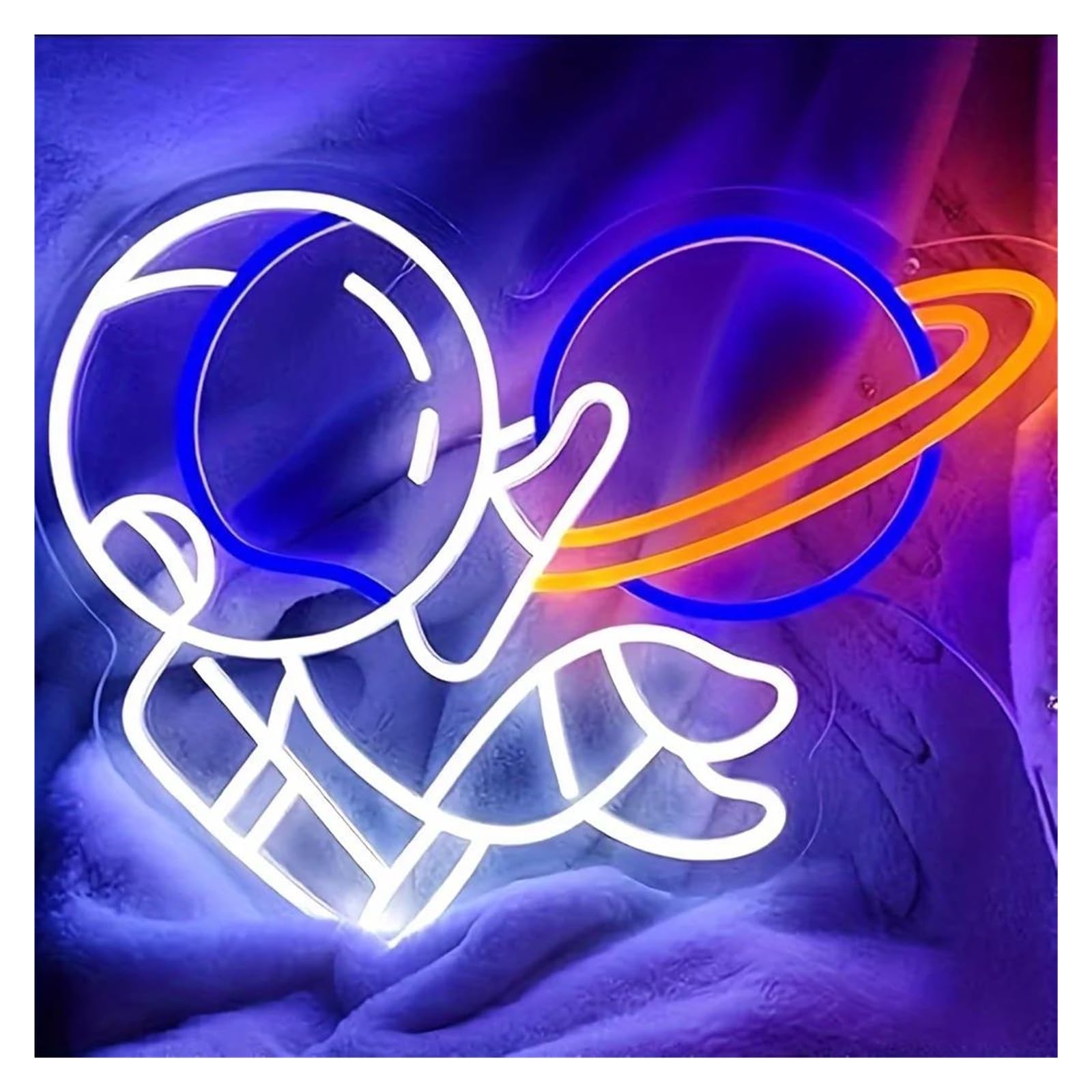 LEMST Sign Lamp Astronaut Neon, Suitable for Game Halls，Hotels, Living Rooms, Parties, Bedrooms,USB Powered 45x35cm