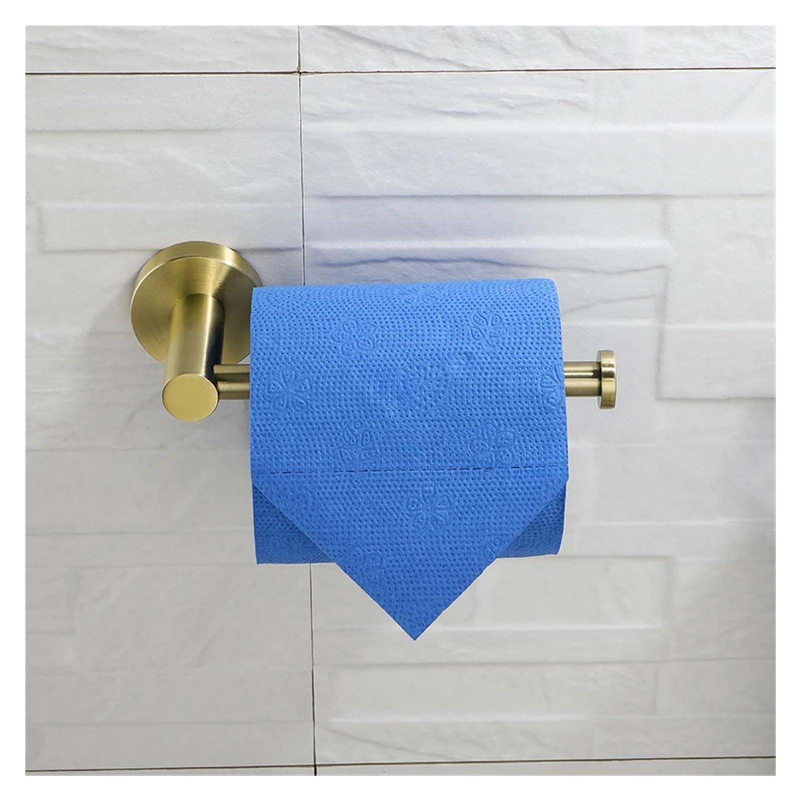 Porte-Rouleau de Papier Toilette Mural en Laiton a Porte-Rouleau de Papier Toilette Mural en Laiton brossé et Acier Inoxydable 304(2pcs)