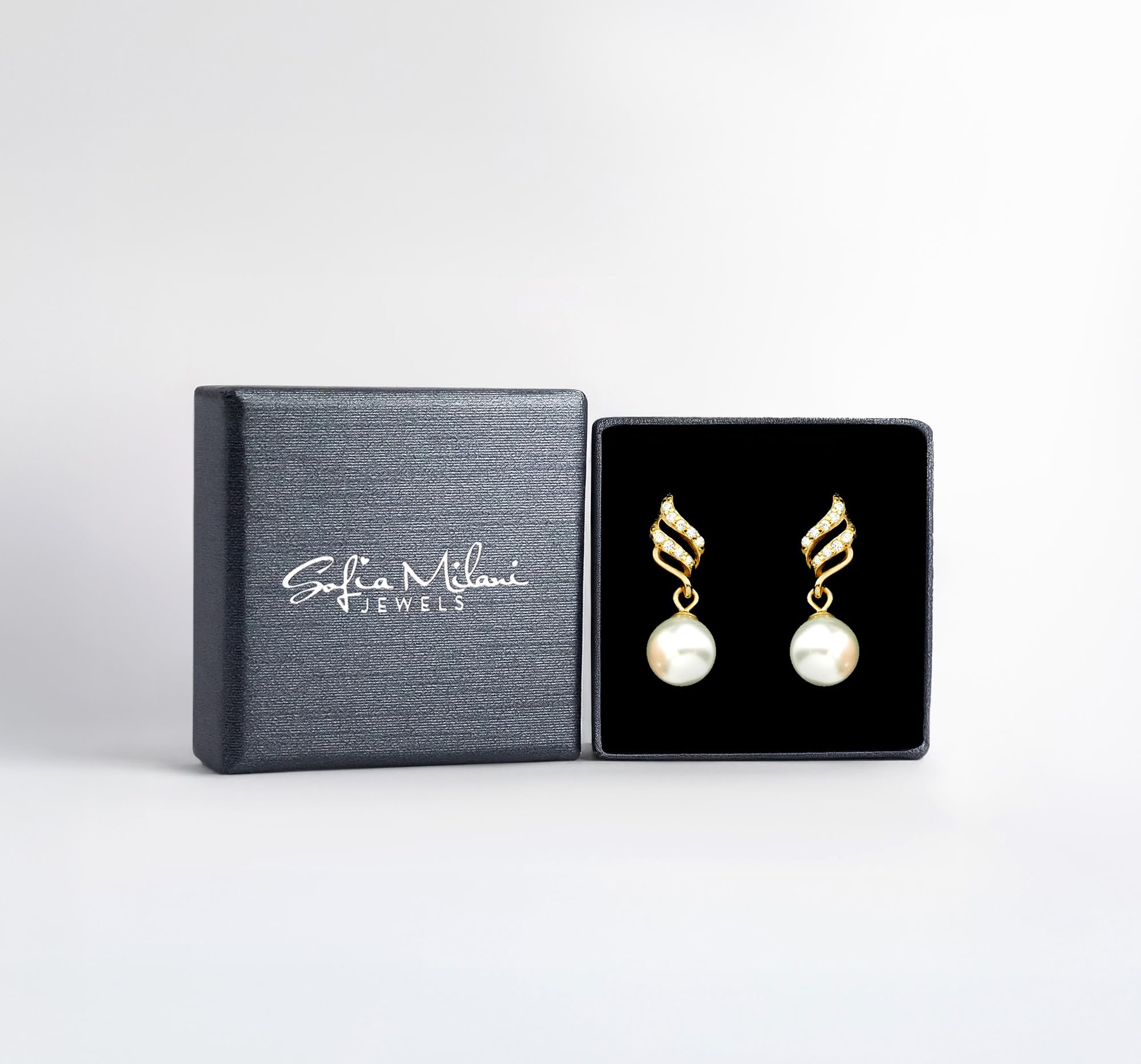 SOFIA MILANI - Damen Ohrringe 925 Silber - mit Zirkonia Steinen - Perlen Ohrstecker