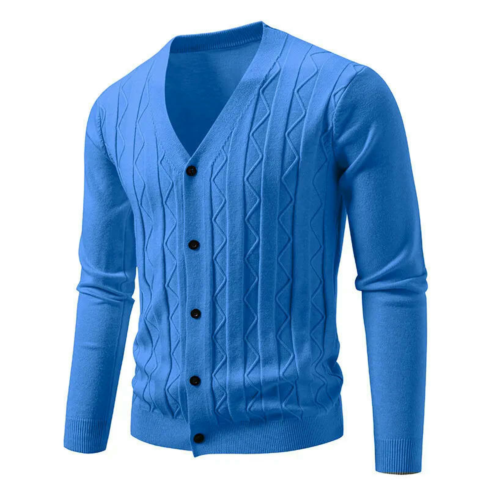 Męski sweter z dzianiny Smart Casual Sweter z dzianiny z dekoltem w serek Slim Męska odzież wierzchnia lekka kawa-m