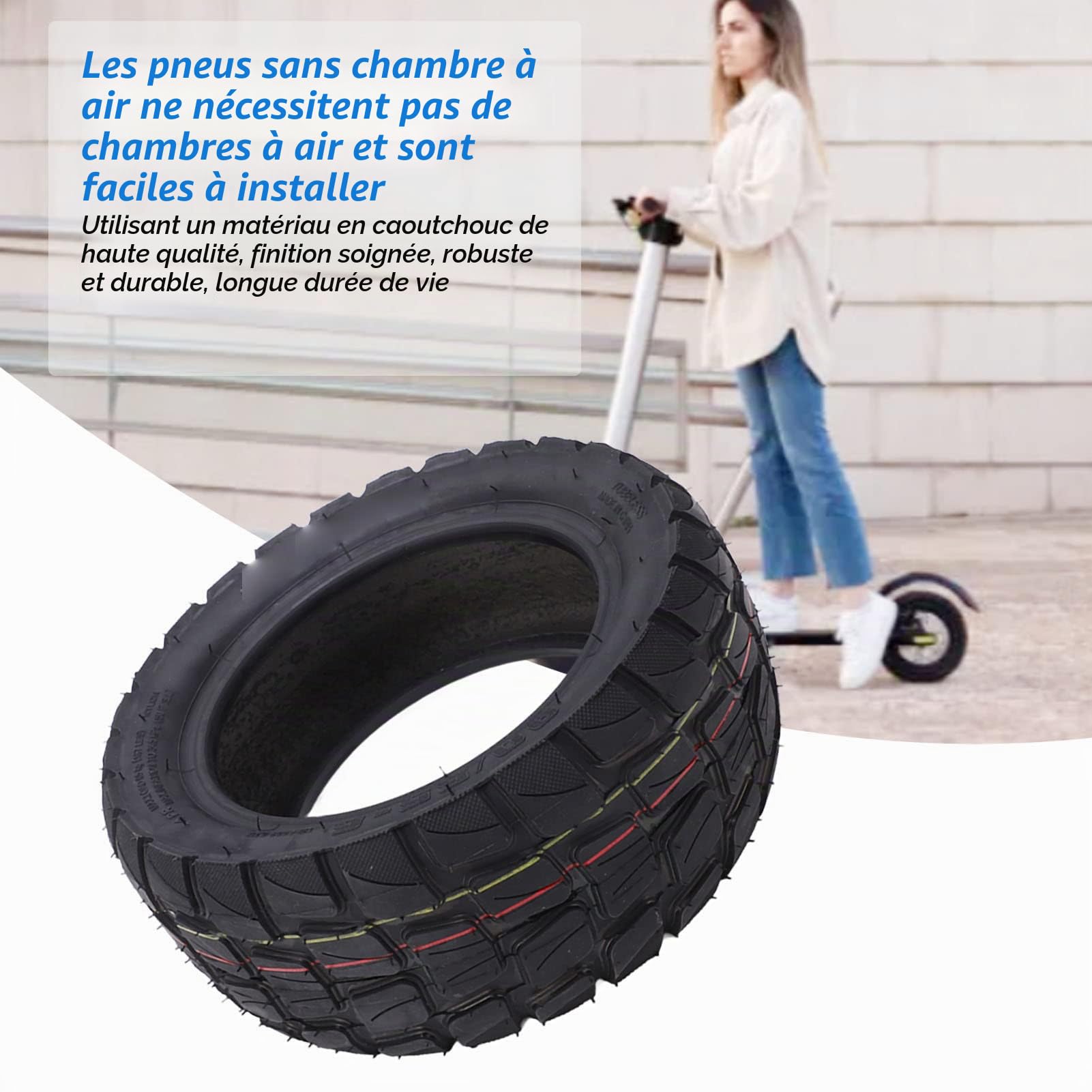 Pneu Tubeless 90/55 6, RéSistance aux Chocs Scooter éLectrique Pneu Tubeless Conduite Stable pour DifféRentes Routes