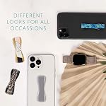 Love Handle DMD Products LLC LoveHandle Cell Phone Grip Holds Device with just a Finger - Ultra Slim Pocket Friendly Cell Phone Holder Finger Grip for iPhone and Mini Tablet - (Solid Silver)