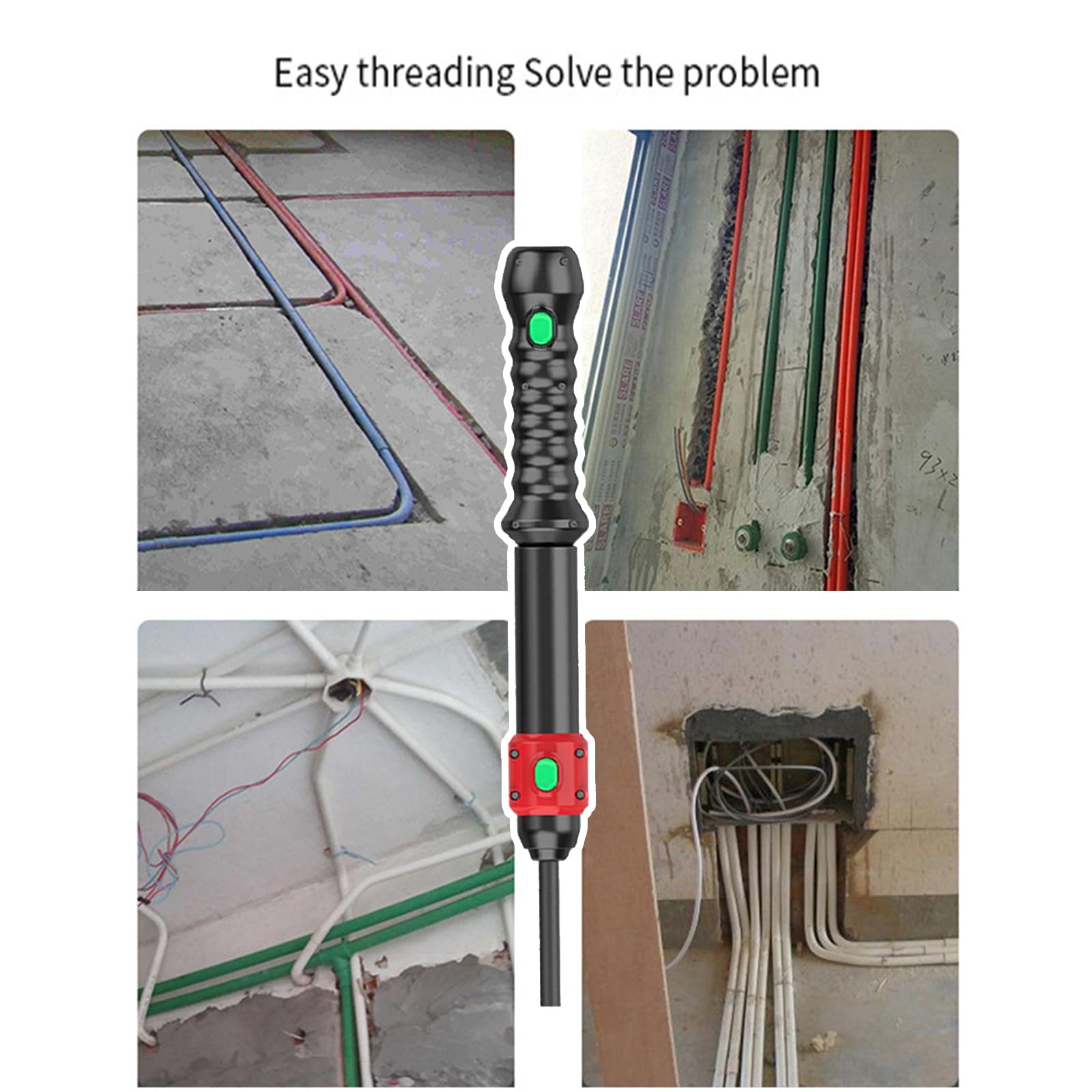 Tubo de alambre manual profesional para electricista con resorte sólido para pared, dispositivo de roscado, accesorios de ayuda para enhebrar