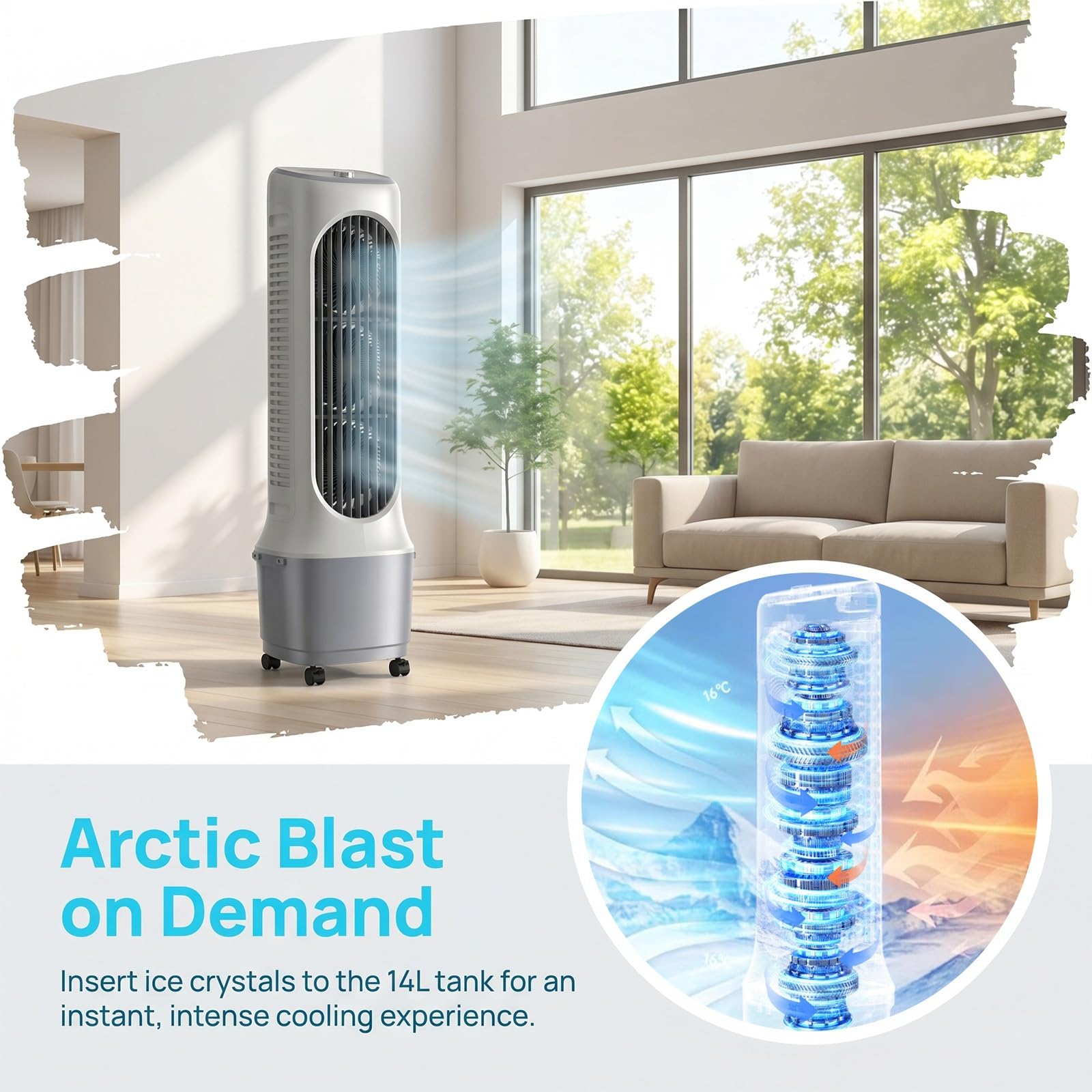 Condizionatore Portatile senza unità esterna | Condizionatore dual split, Portable Air Conditioning, Ventilatore, Raffreddamento, 12H Timer, for Camper Casa Ufficio