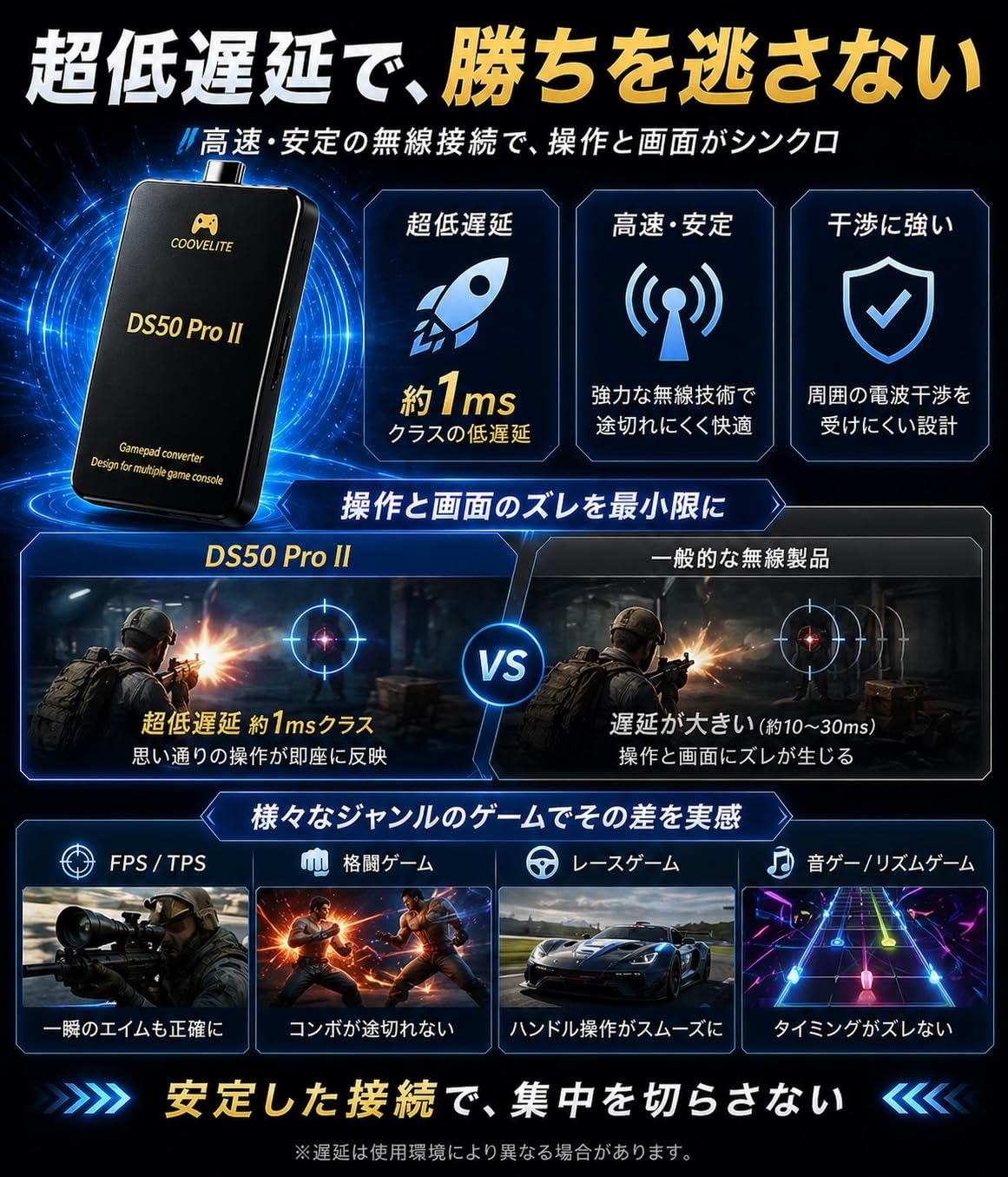 Besavior COOVELITE DS50 Pro2 PS5/PS4/PS3/PC/Switch2/Switch 用 ゲーミングコンバーター 無線 リモートプレイ不要 超低遅延 安定 PS5/PS4/BLITZ2/Rainbow3/Elite2/Xbox Series S/Xbox Series X/Switch Proコントローラー対応 マクロ機能搭載 【日本語パッケージ/マニュアル付】 - 4