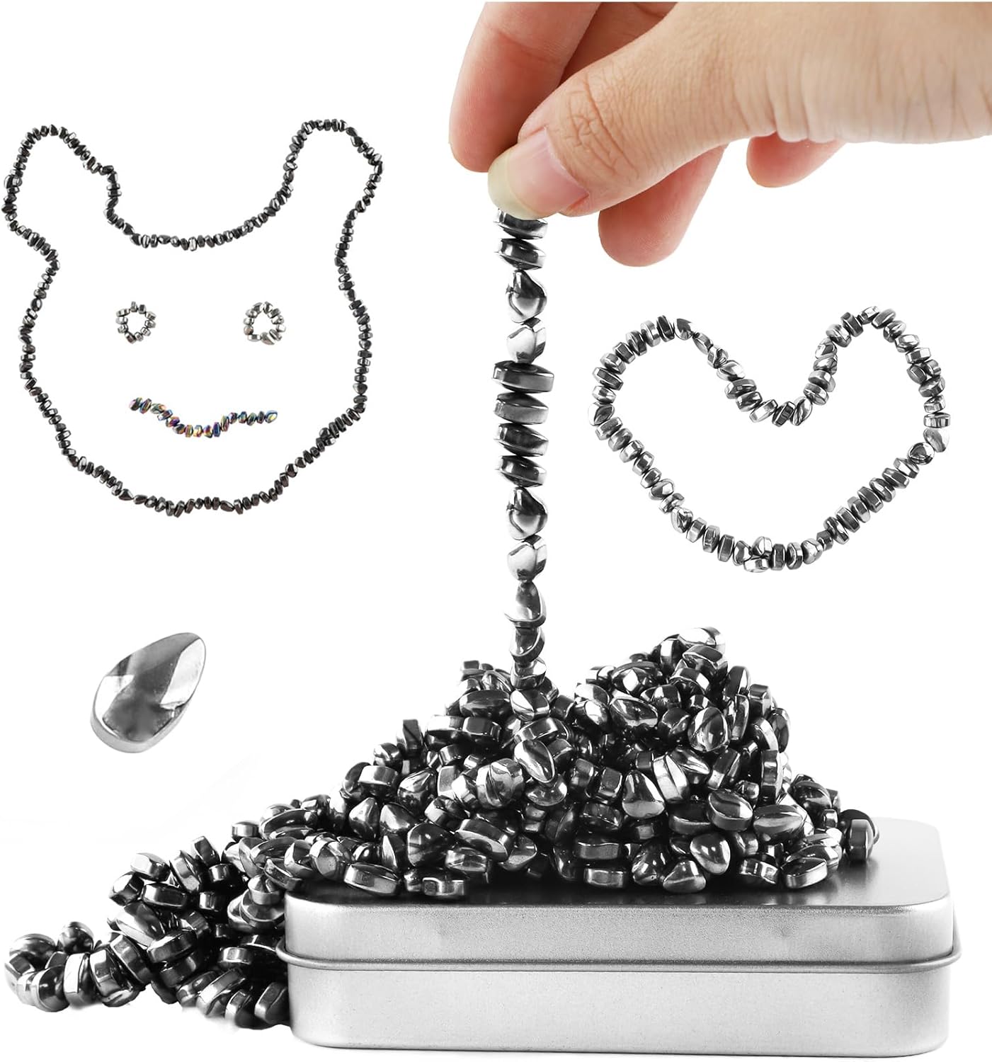 Magnetic Stones 500 PCS Mini Magnetic Putty Desk Fidget Toys for Adults Magnetic Beads Desk Toys for Office (slive)