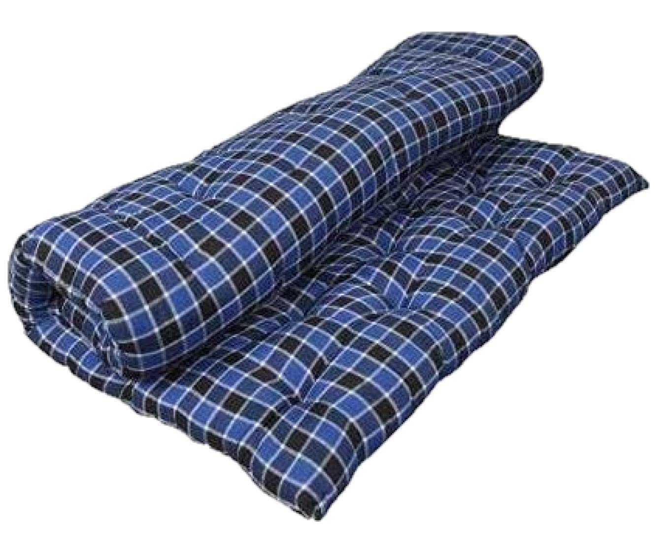 Padam Shree Soft Cotton Multicolor Mattress Gadda Single Bed (3x6 Feet) Light Blue Color Ideal Travel, Home, Dabha, Hotel, Marriage Hall