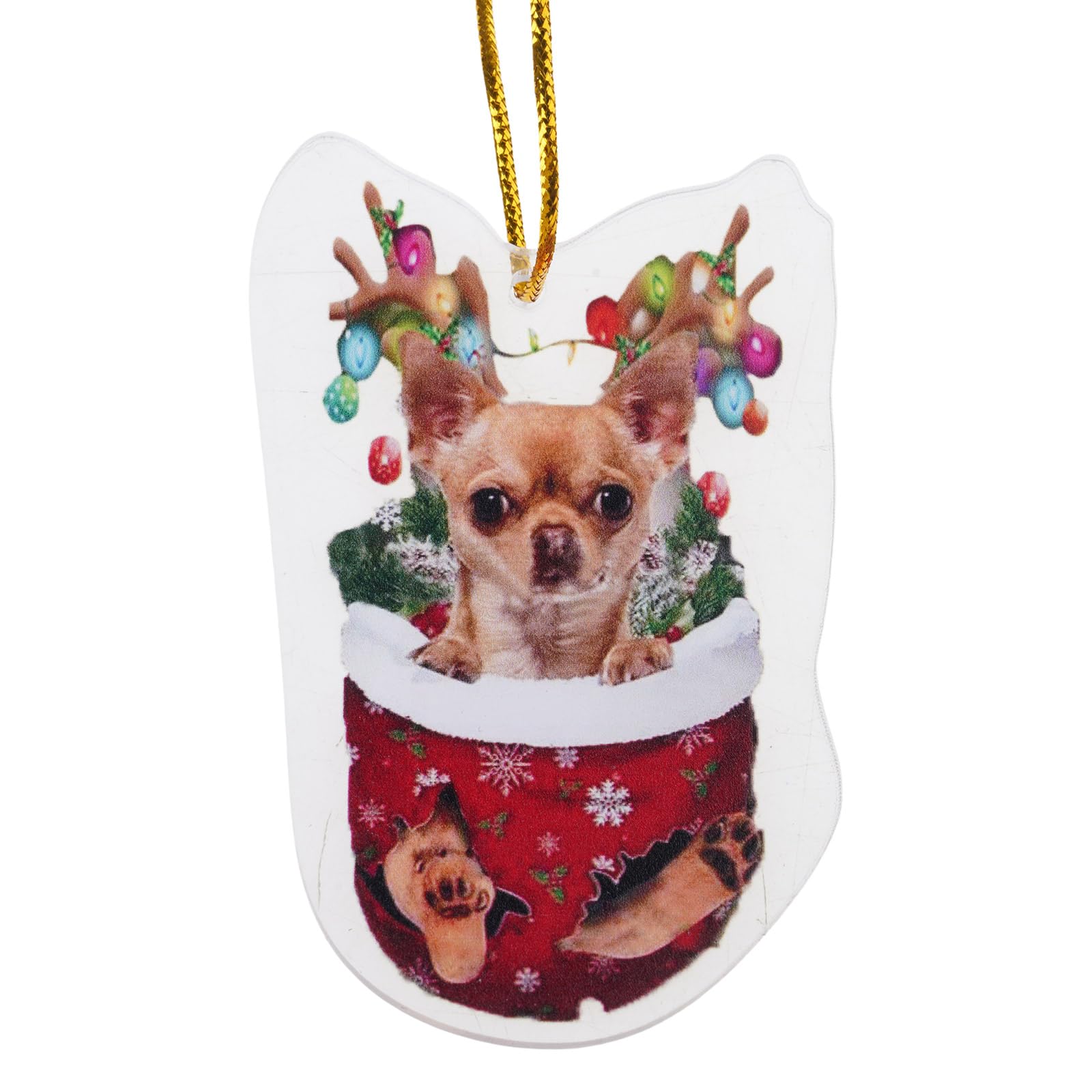 Lerpwige Festival Dog Hanging Charm Acrylic Pendant Christmas Decoration Hanging Ornament For Tree Adornment Dog Stocking Fillers
