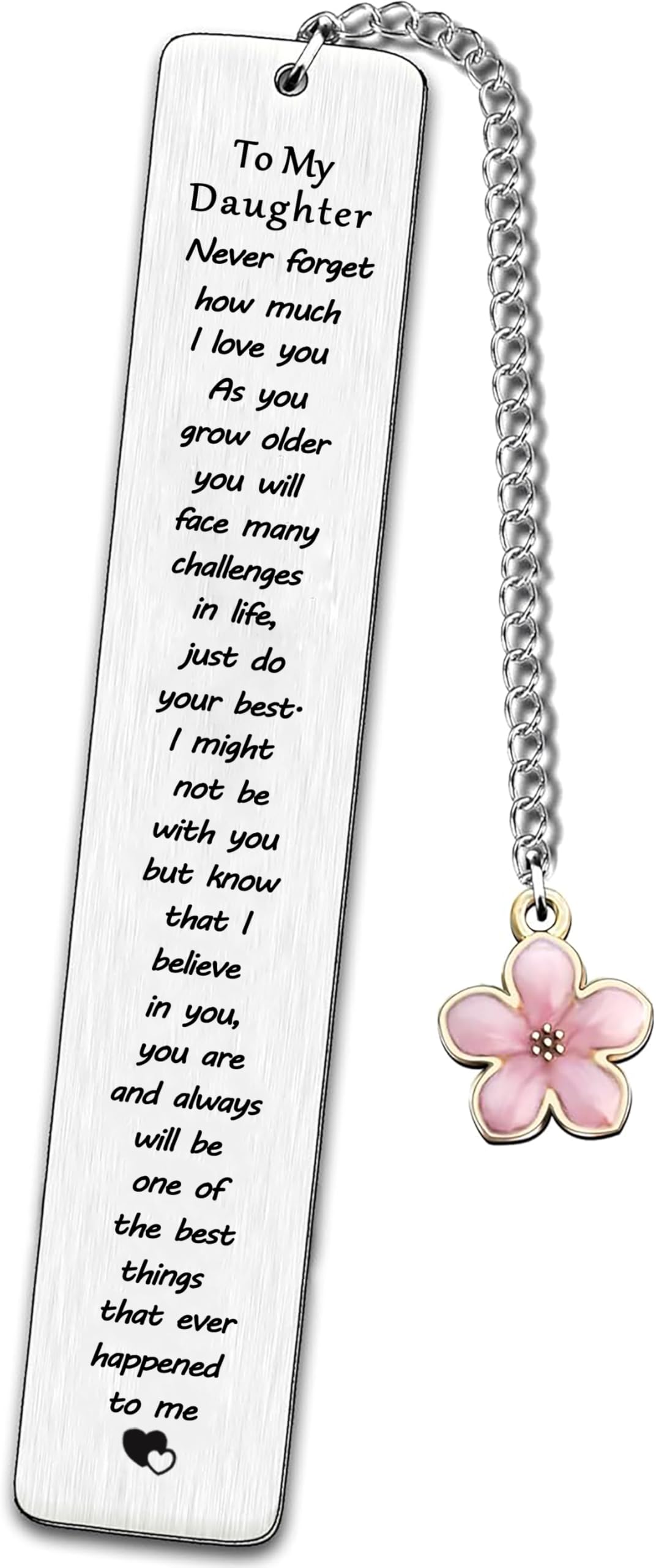 Posoto Unisex Silver 1Pcs Daughter Bookmark - Gifts From Mum & Dad For Daughter's Birthday, Graduation & Christmas
