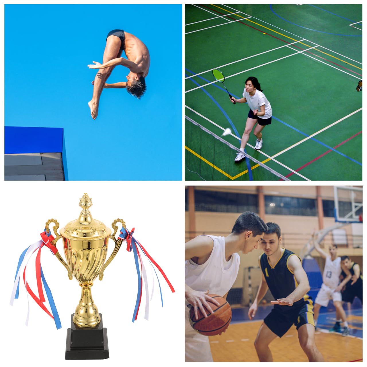 Operitacx Gold Trophy Rewards Cup Metal Trophies Prize Winner Awards 29cm per Le competizioni Sportive Match Competitive Christmas Birthday Party Bomboniere 13x8x29 cm