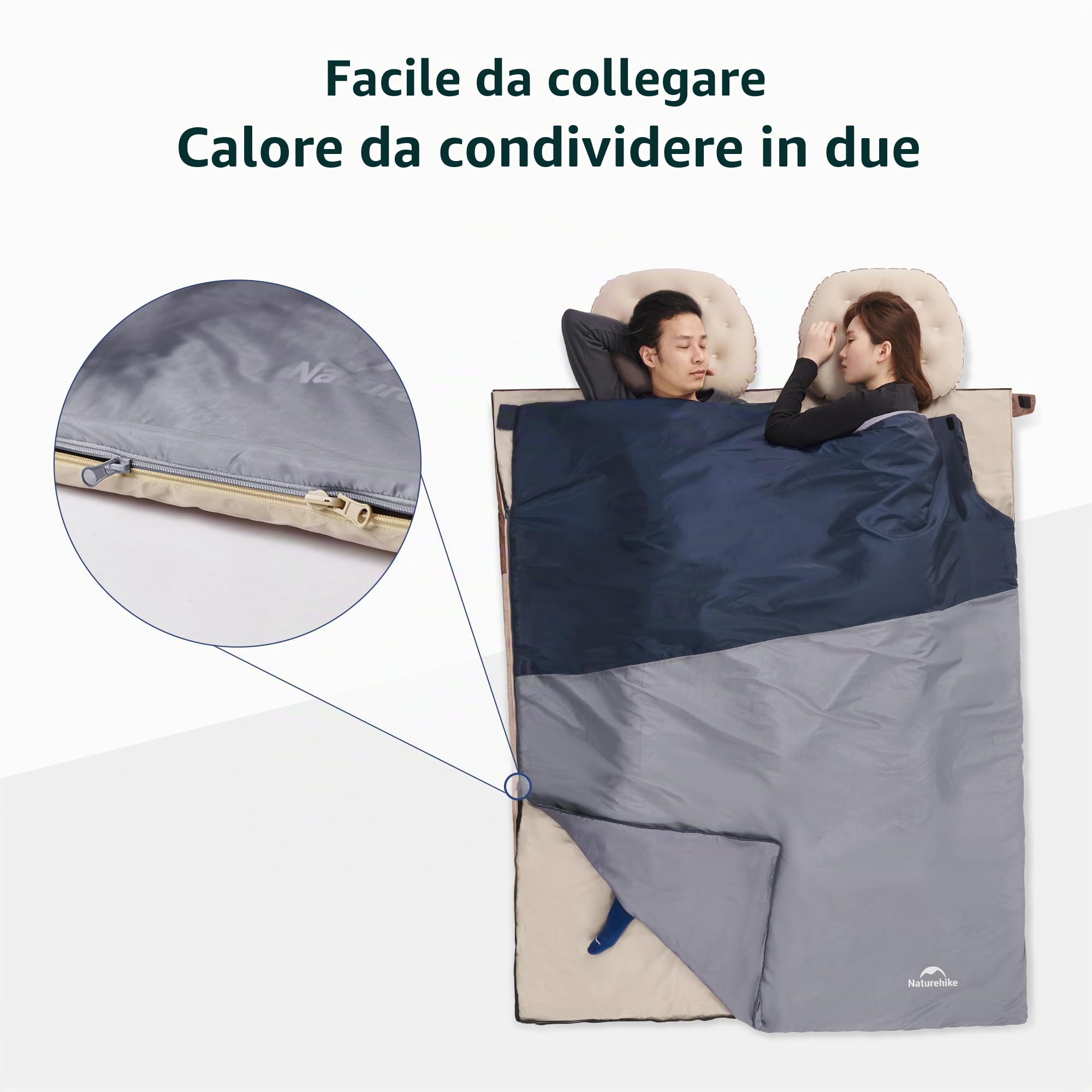 Naturehike Sacco a pelo in Cotone per Adulti e Bambini 3-4 Stagioni Leggero Impermeabile da Campeggio Attrezzatura per Dormire