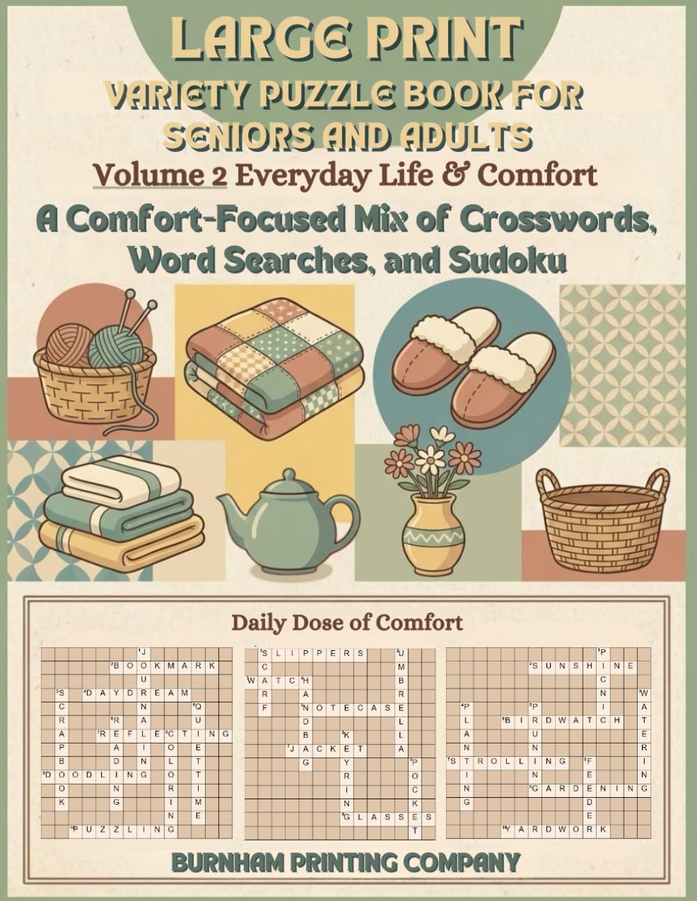 Large Print Variety Puzzle Book for Seniors and Adults – Everyday Life & Comfort: A Comfort-Focused Mix of Crosswords, Word Searches, and Sudoku