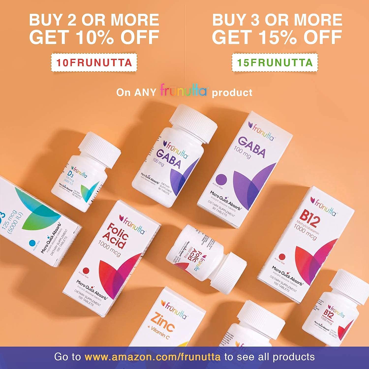 Frunutta Neonutta Vitamin D3 600 IU Under The Tongue Instant Dissolve Tablets for Kids 15 mcg