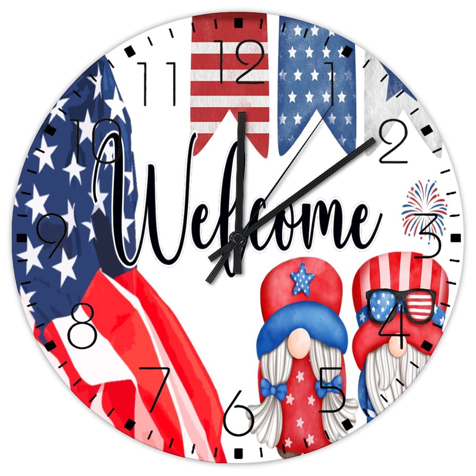 Horloge murale décorative ronde en bois 38 cm pour salon maison et jardin
