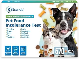 5Strands Pet Food Intolerance Test, at Home Sensitivity Test for Dogs & Cats, 575 Items Tested, Hair Analysis, Accurate for All Ages & Breeds, Pet Gut Health, Results in 4 Days