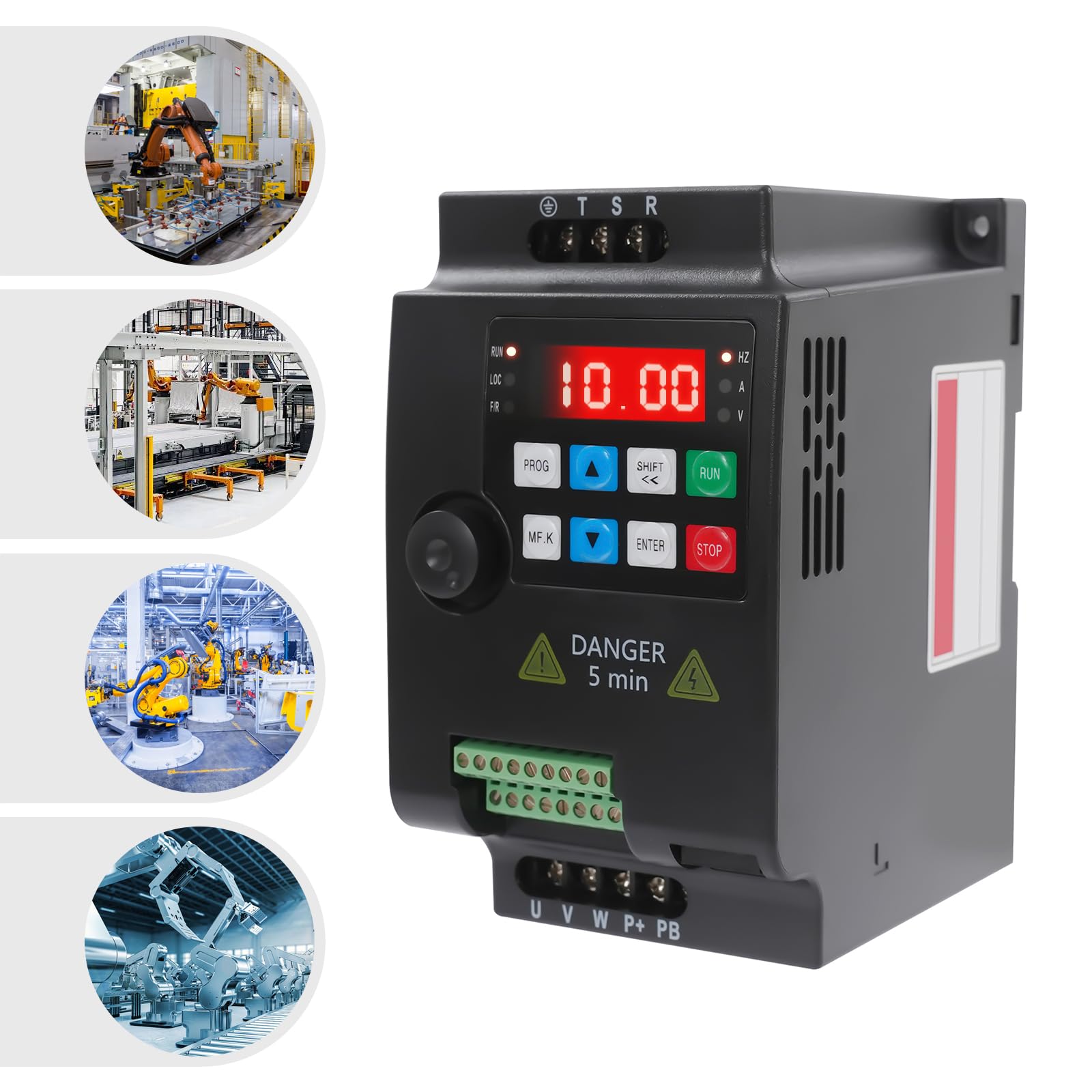 Convertitore di frequenza, 2,2kW 3HP VFD Convertitore di frequenza 380V Monofase/Trifase Inverter, Variatore di frequenza Driver Inverter per motori, trapani, pompe, refrigeratori