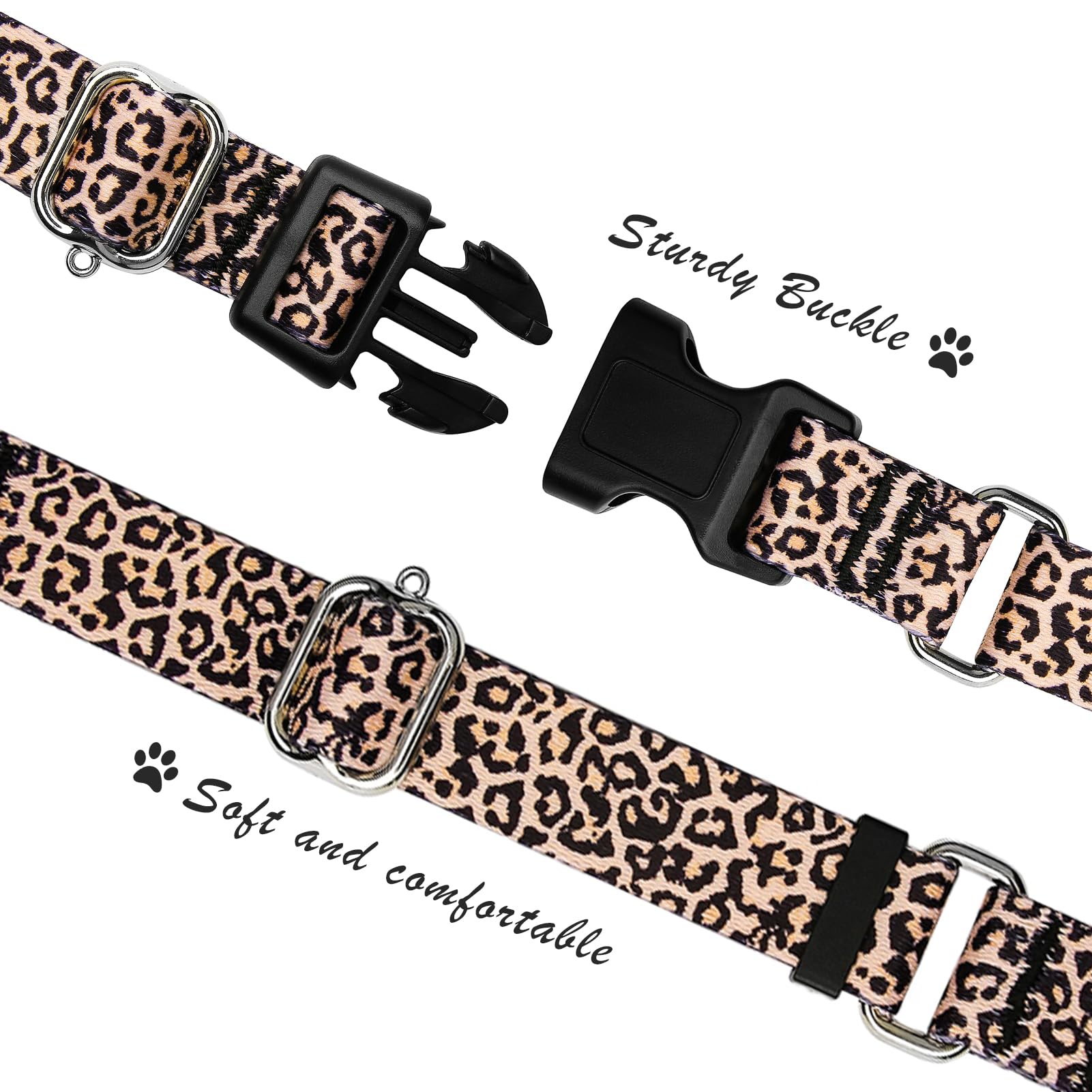 Hikiko Martingale Dog Collar, Classic Leopard Collar for Small Medium Large Dogs Durable Escape Proof Collars (Leopard, S) - Image 2