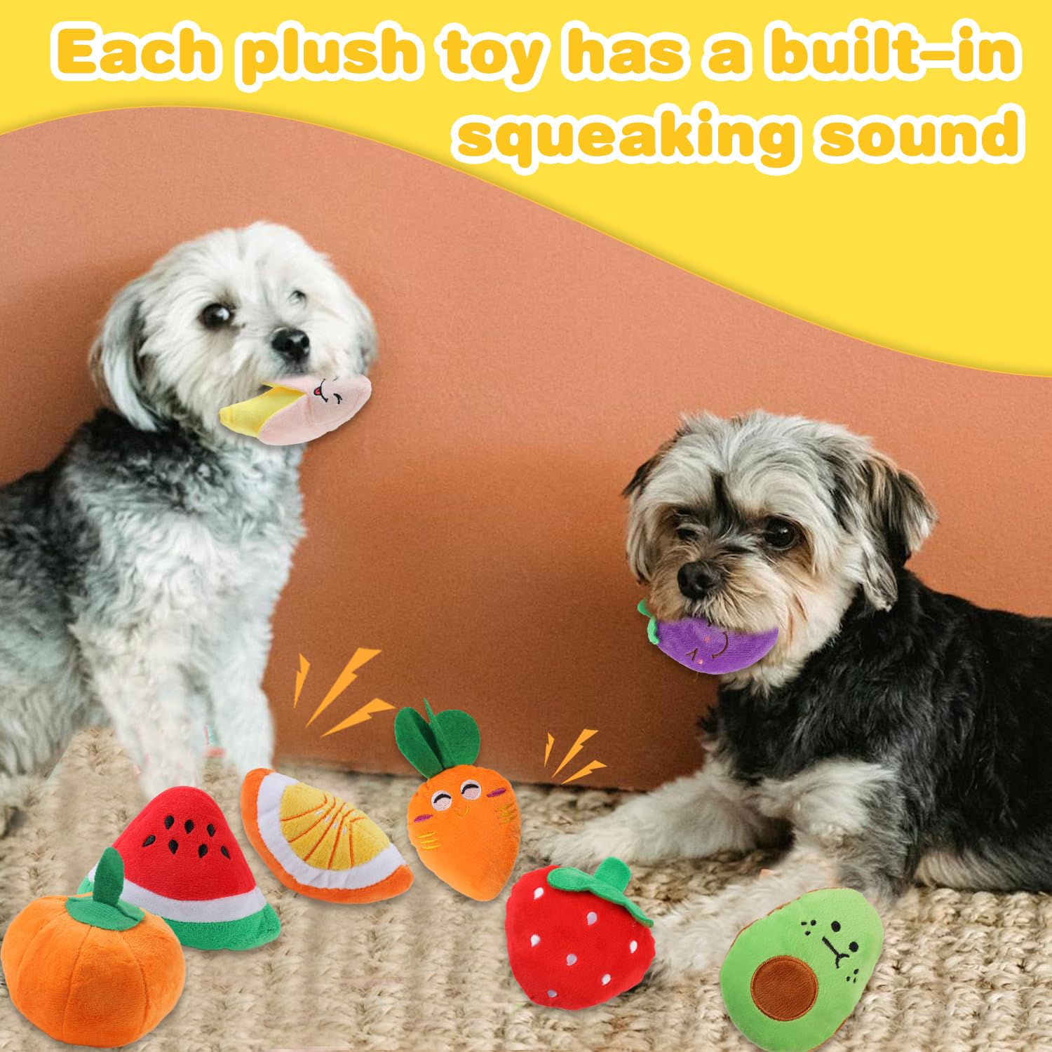 MRSOHRET Hundespielzeug, Kauspielzeug für Welpen, interaktives Quietschspielzeug und Seilspielzeug für kleine Hunde, langlebiges Sortiment, Plüschtier-Hundespielzeug, um sie zu beschäftigen, 18 Stück