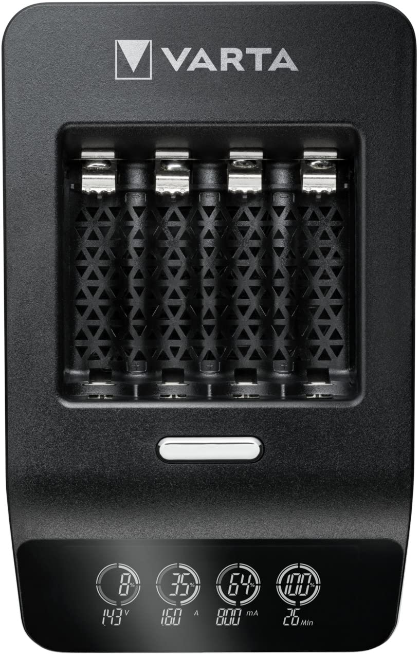VARTA Ladegerät für 4 AA/AAA Akkus LCD Ultra Fast Charger+ 3 Modi 45W Netzteil 4x AAA 2100 mAh