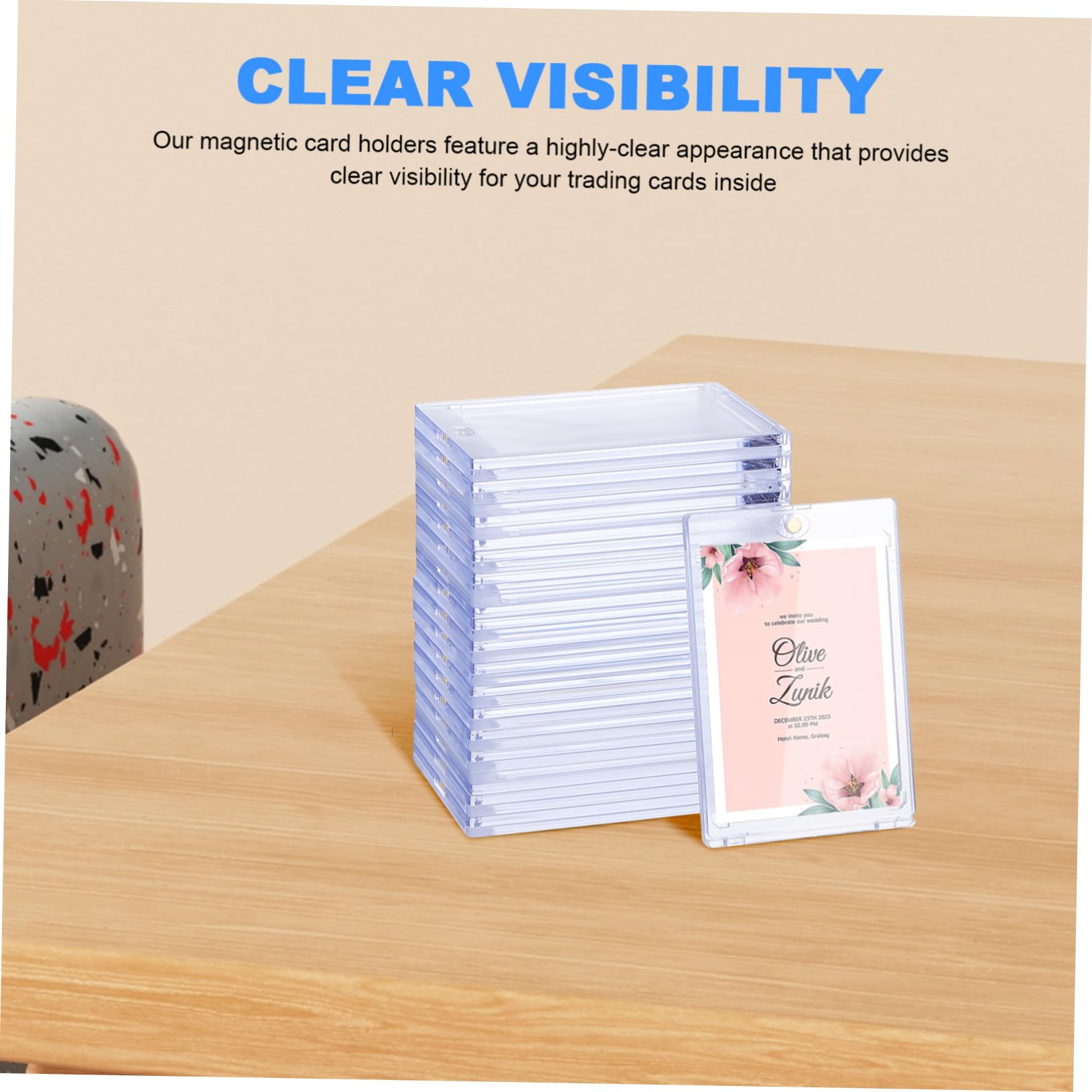 ibasenice 18 Pezzi Portacarte Magnetici in Ps, Protezione Rigida per Carte da Gioco e Collezionabili, Chiusura Sicura, Uso Versatile