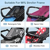 Vista 7 de SAFIGLE Barra de parachoques universal para cochecito de bebé, ajustable, desmontable, de piel sintética, compatible con 98 cochecitos de 15.3