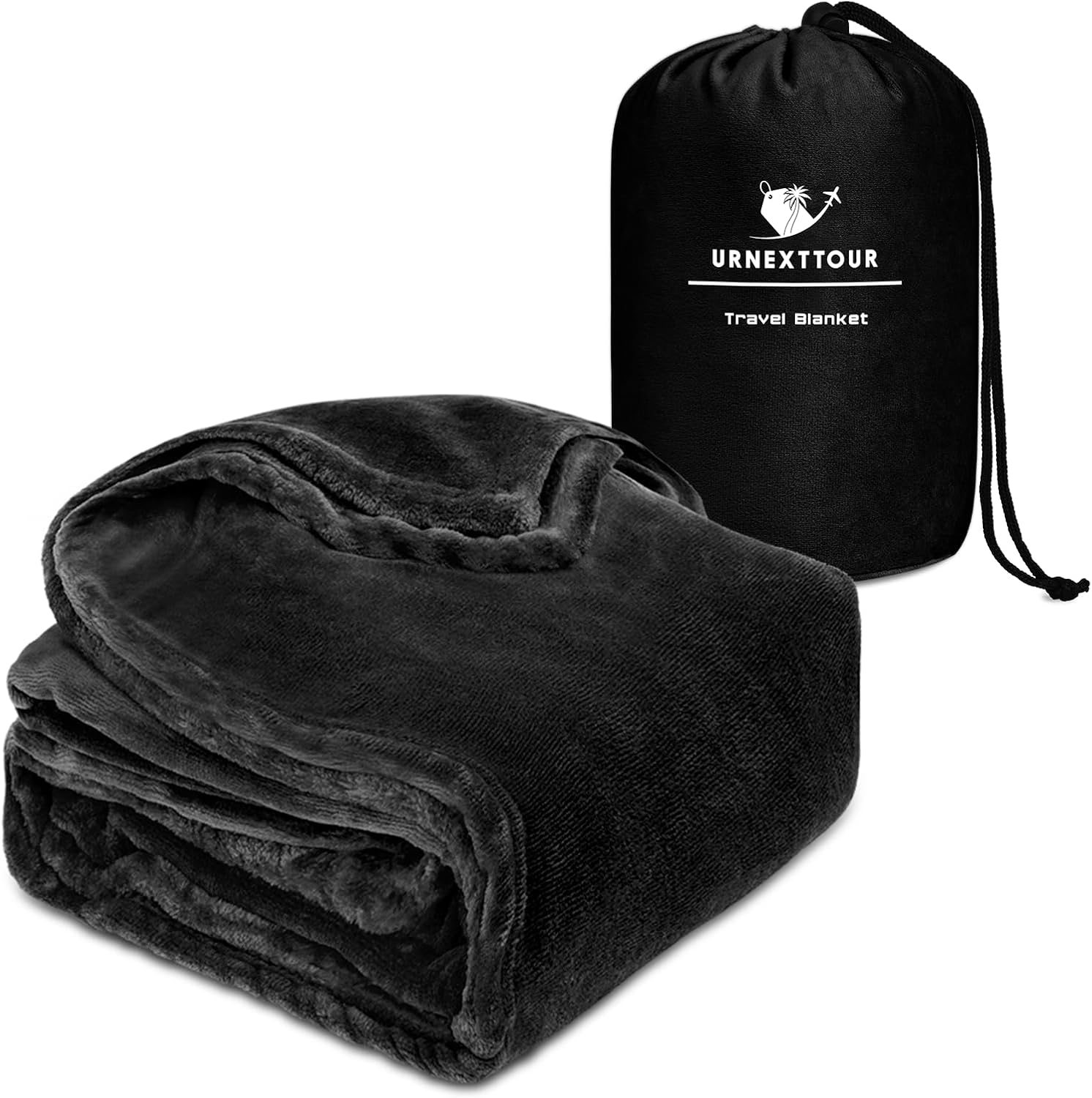 Travel Blanket Airplane Compact, Soft Plush Throw Blanket for Couch, Airplane Blanket with