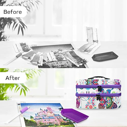 Miniatura 50 de ZORETCO Contenedores de almacenamiento de pintura de diamantes, 60 ranuras, kits de pintura de diamantes, accesorios y herramientas de pintura