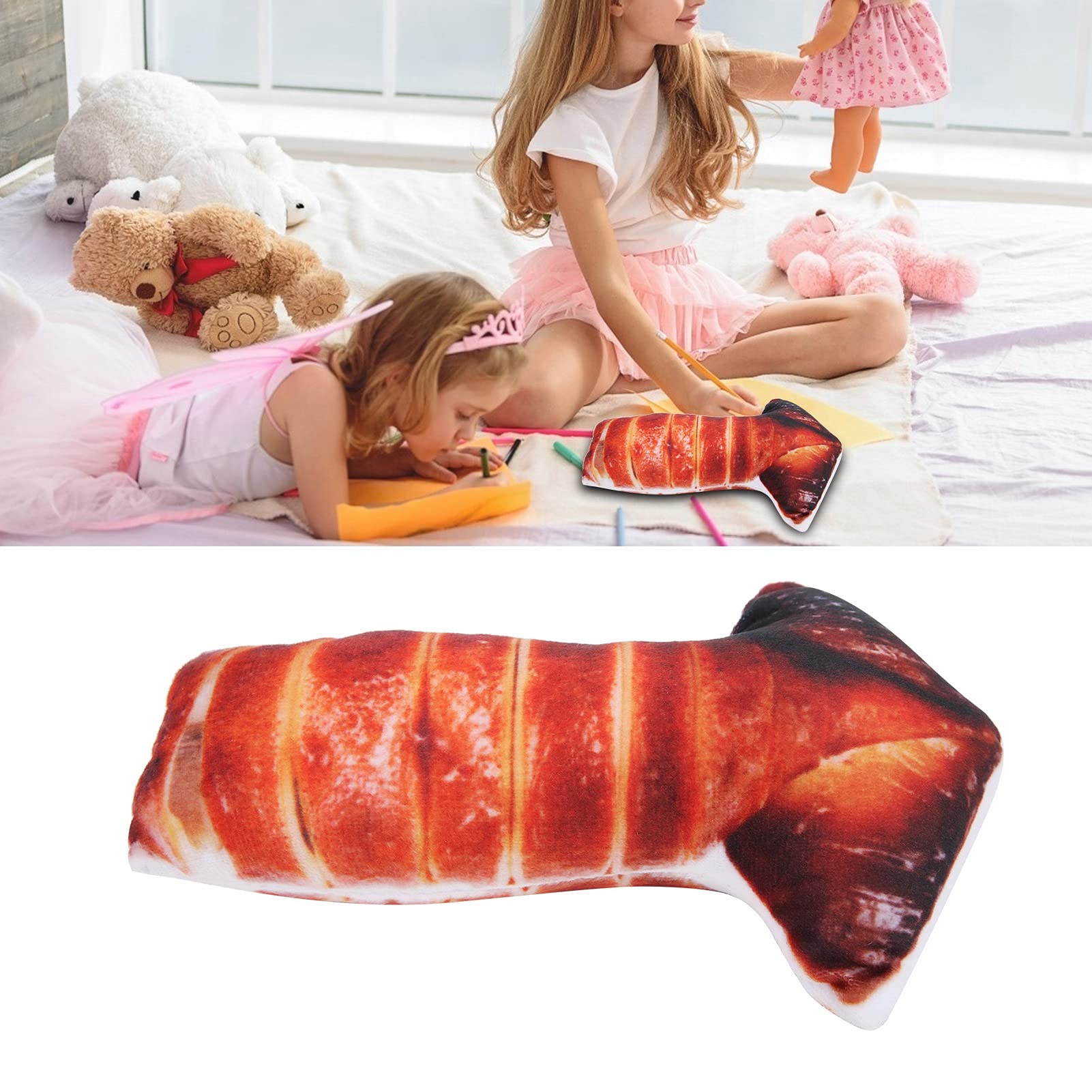 Fish Shape Pillow, Simulation Baked Fish Pillow Soft for Decoration(Grilled Squid Pillow)