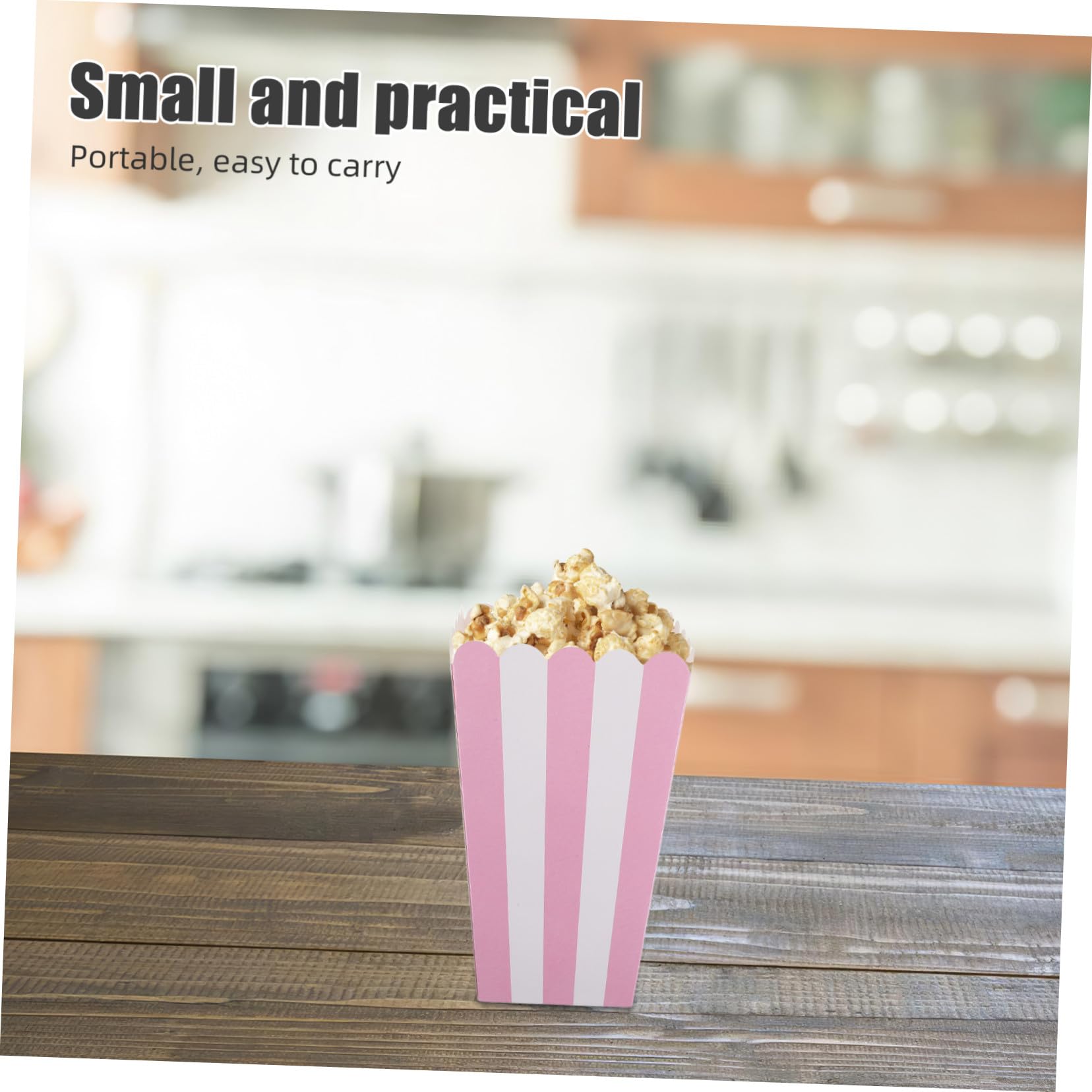 100 Piezas Cajas Pequeñas para de Papel con Diseño Rayas Resistentes al Aceite Contenedores para y Snacks para Fiestas Noches de Cine y Celebraciones de Cumpleaños