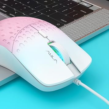 Aula S11 Pro 3600DPI RGB Optik Gaming Mouse Pembe