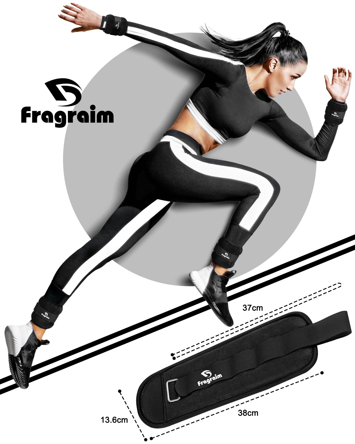 Fragraim Pesi per Caviglia, 1/2/3/4/5/6/10 kg 1 Paio di Pesi per Polso Gamba Braccio per Donne, Bambini e Uomini, Comodi e Morbidi, Perfetti per Ballare, Correre, Camminare, Fitness, Allenamento