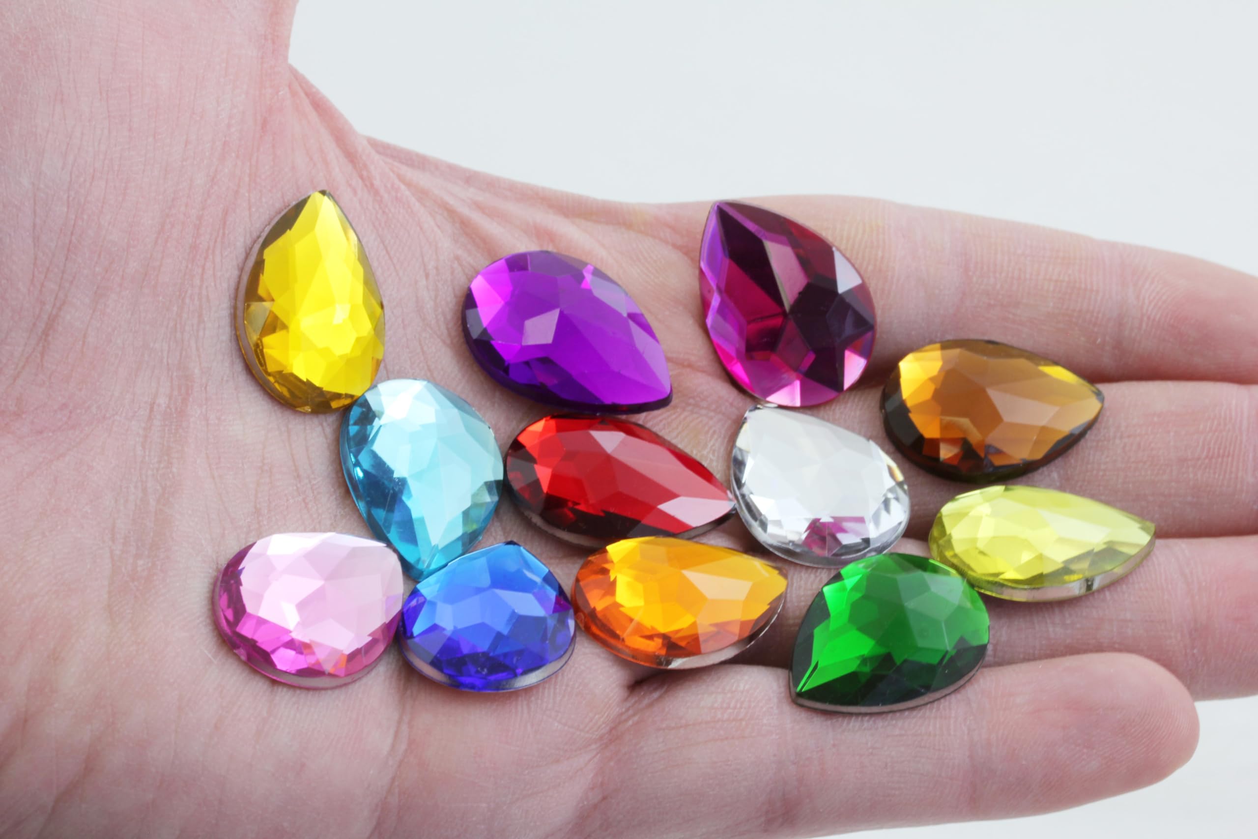 Allstarco 25x18mm Blue Light Sapphire H118 Flat Back Teardrop Acrylic Rhinestones Plastic Gems for Jewelry Making Costume Jewels Cosplay Card Making Embelishments Decor Crafts 20 Pieces - Image 2
