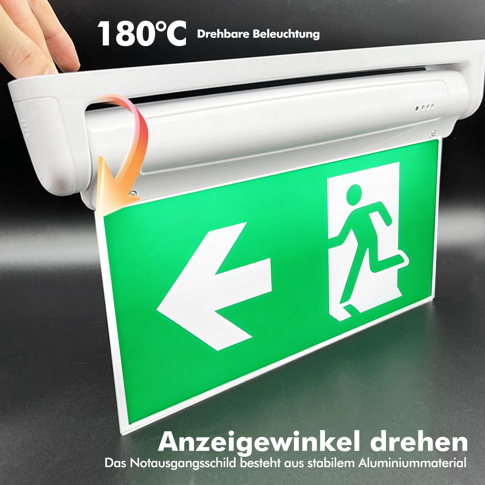Panneaux de sortie de secours LED photoluminescents, éclairage de sécurité avec batterie 3h, 6 panneaux de sortie, longue durée lumineuse, signalisation issue de secours, chemin de fuite LED droite