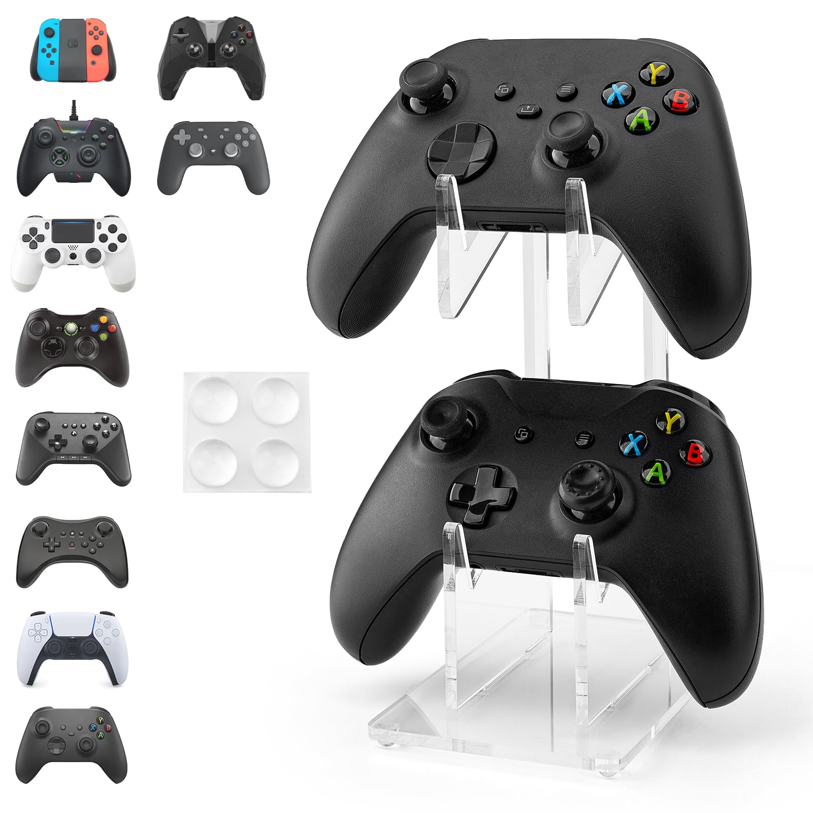 Soporte universal de 2 niveles para Xbox Series X, Xbox, 360, PS5, PS4, Switch, Nintendo, Steam Controller, controlador de juegos de computadora de escritorio, soporte de exhibición