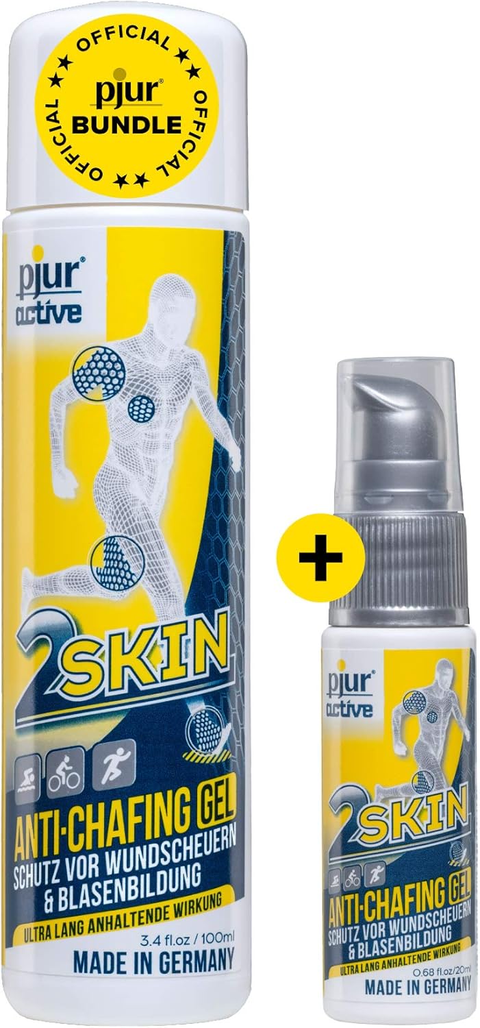 pjuractive 2SKIN - Anti-Chafing-Gel - No más apósitos ni rozaduras - protector cutáneo invisible e impermeable (Paquete de valores: 100ml + 20ml)