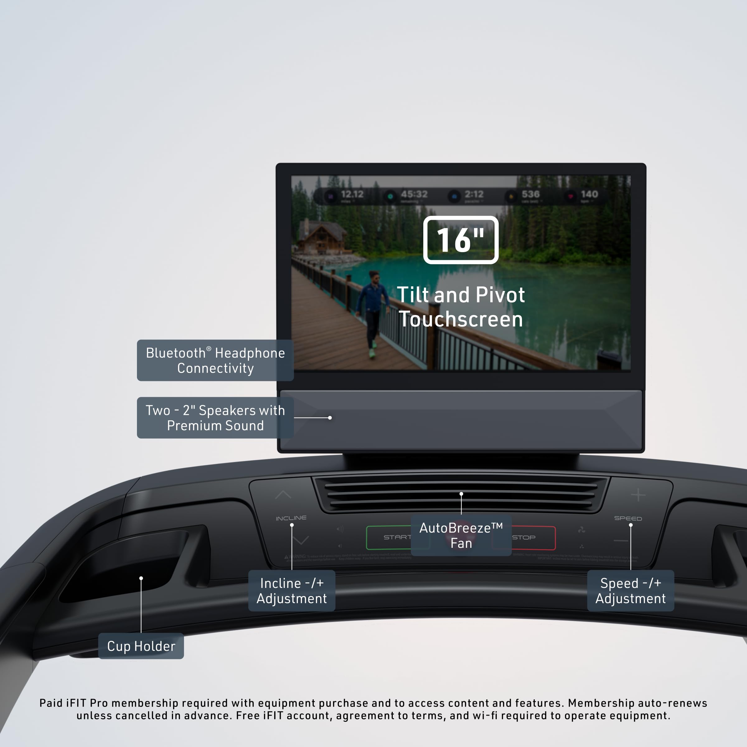 Photo 1 of NordicTrack T Series 16 Treadmill - 16" Touchscreen, 0-12 MPH Speed, 0-12% Incline, iFIT Workouts, Black