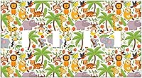 Vista 18 de Cubierta de interruptor de luz de animales de la jungla Tigre Koala Jirafa linda, cubierta de interruptor de pared de palanca única decorativa de 1