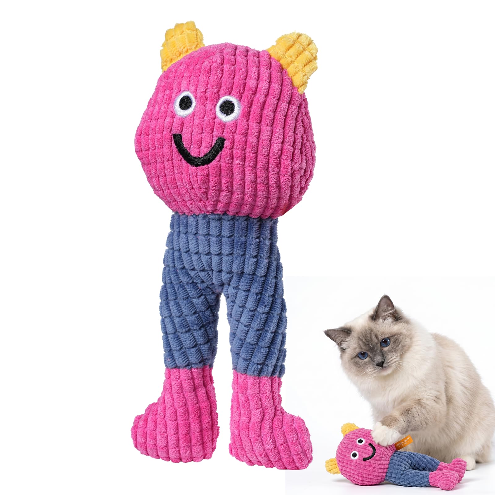 moovalab Cat Toy for Indoor Cats Adult, Interactive Kitten Toys Cat Kicker Toy Soft Plush with Crinkle Sound, Cat Nip Toys Cat Chew Toy for Scratching Playing Chewing Teething (Pink) โ image 1